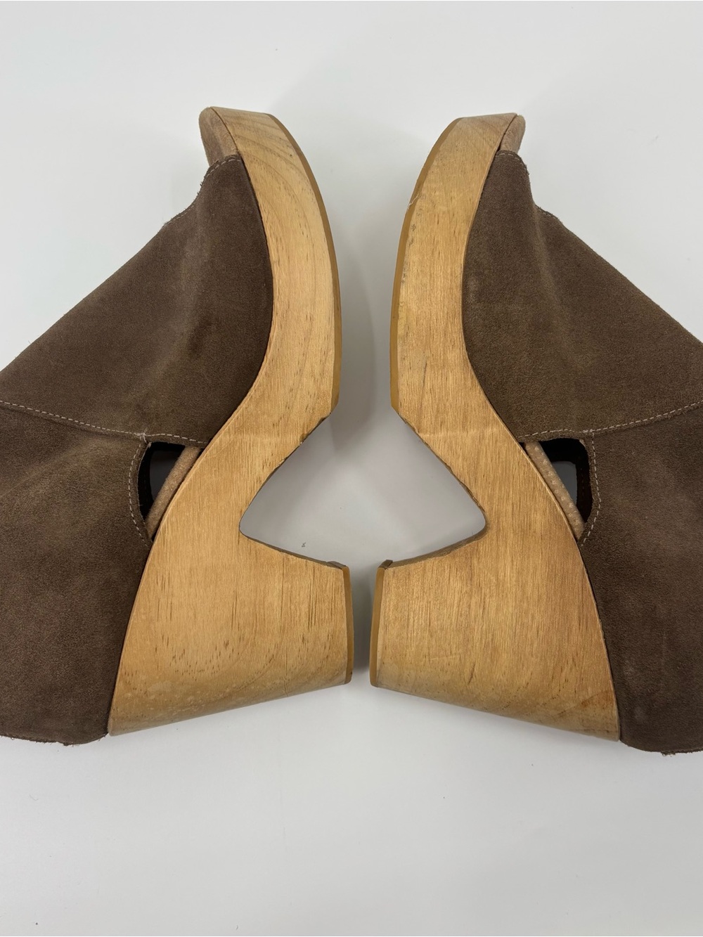 Free People Parker Clog Brown Nubuck Platform Shoe - Picture 5 of 16